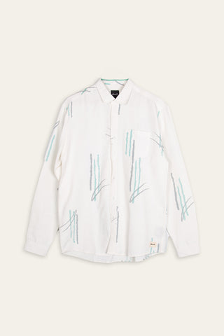 Snow and plants upcycled shirt