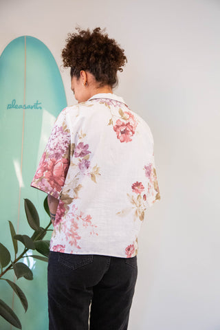 Roses upcycled shirt