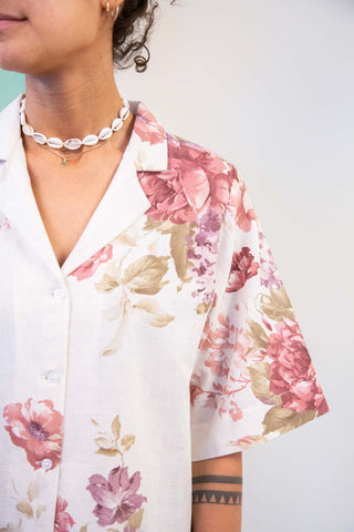Roses upcycled shirt