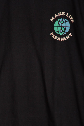 Make life Pleasant black chest tee
