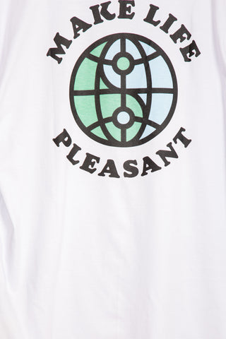Make life Pleasant back white tee