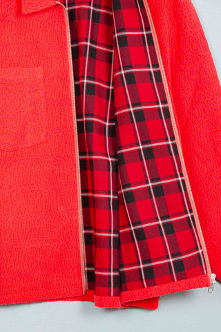 Red fire upcycled jacket