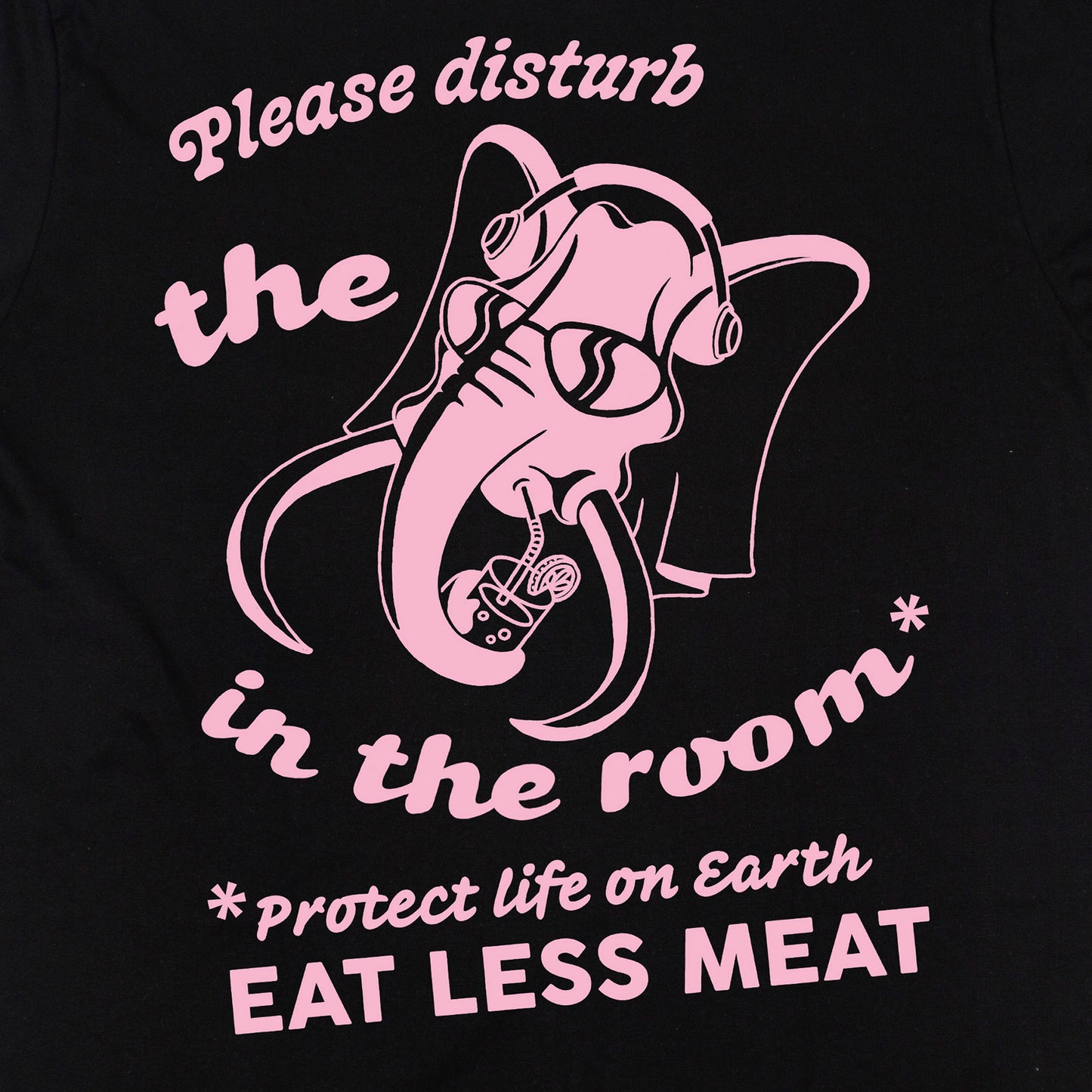 Elephant in the room black tee