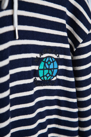 Navy striped deadstock hoodie