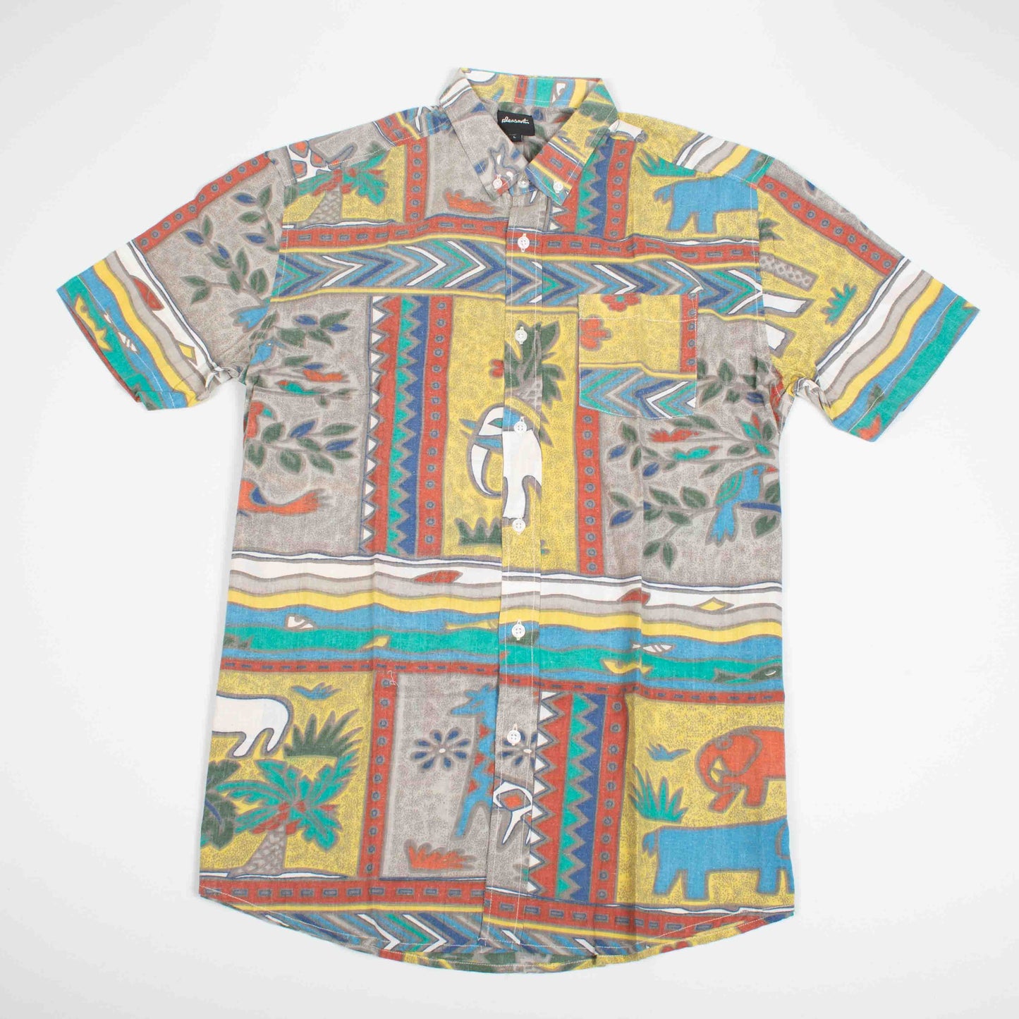 exotic pattern upcycled shirt