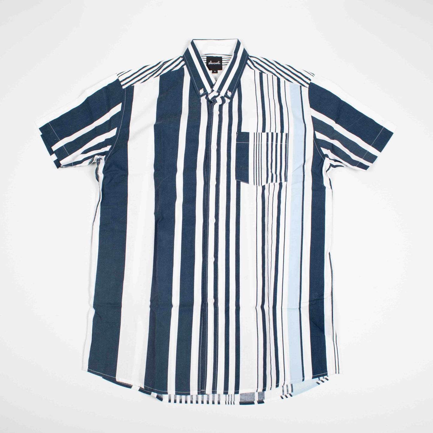 fading blue and white upcycled shirt