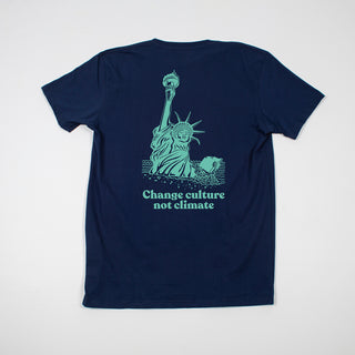 Change culture not climate navy tee