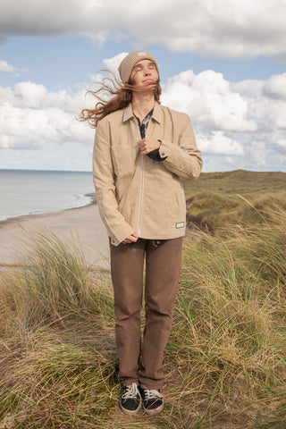 Rugged beige upcycled jacket