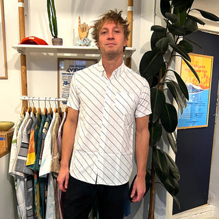 8660 collab black stripes upcycled shirt