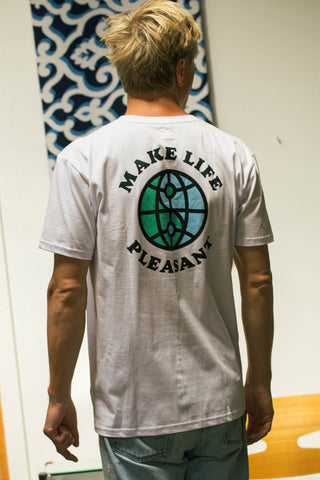 Make life Pleasant back white tee