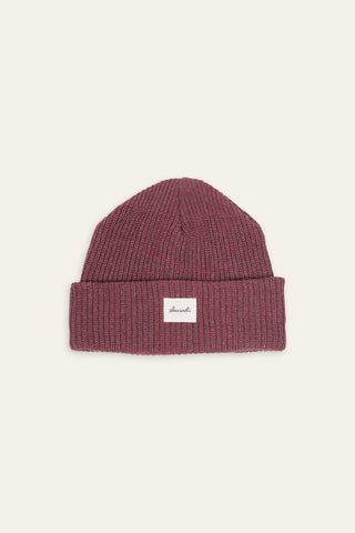 Red recycled wool beanie
