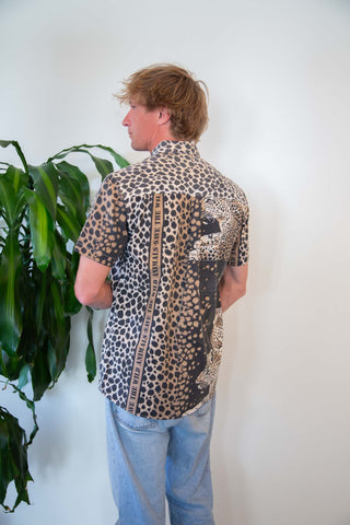 Cheetah upcycled shirt