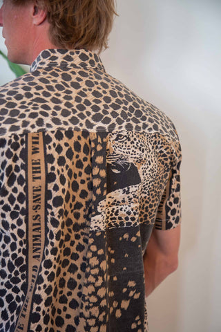 Cheetah upcycled shirt