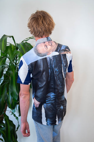 Kandis blue upcycled shirt
