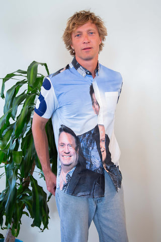 Kandis blue upcycled shirt