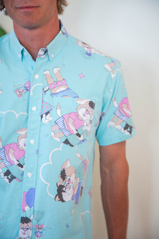 Summer fresh cartoon upcycled shirt