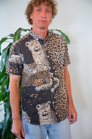 Cheetah upcycled shirt