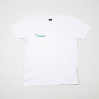 Change culture not climate white tee