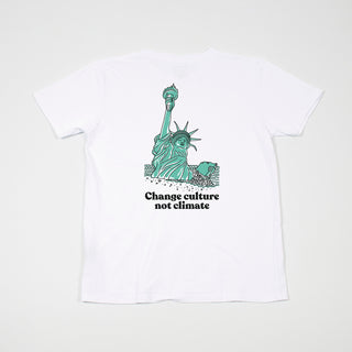 Change culture not climate white tee