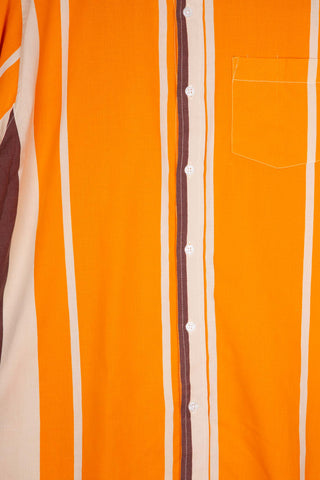 Orange retro stripes upcycled shirt