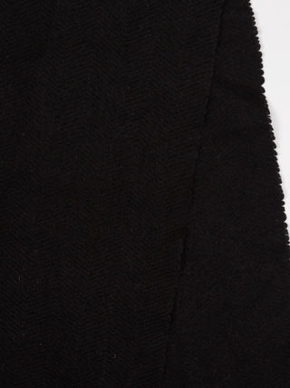 Black wool recycled scarf