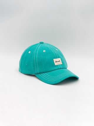 turquoise upcycled cap