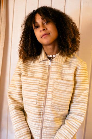 Golden stripes upcycled thy jacket