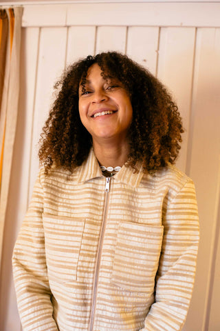 Golden stripes upcycled thy jacket