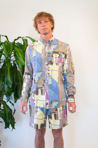 Upcycled 80 abstract shirt