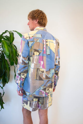 Upcycled 80 abstract shorts