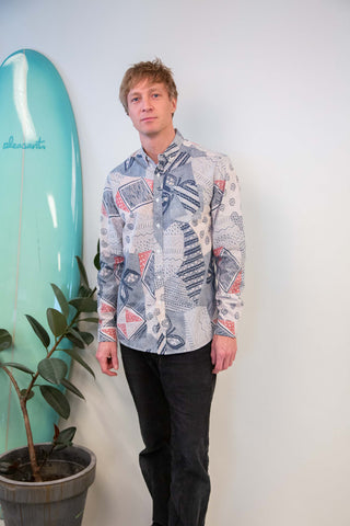 Abstract holiday upcycled shirt
