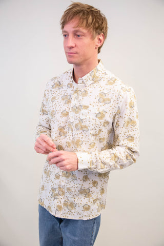 Blooming upcycled shirt