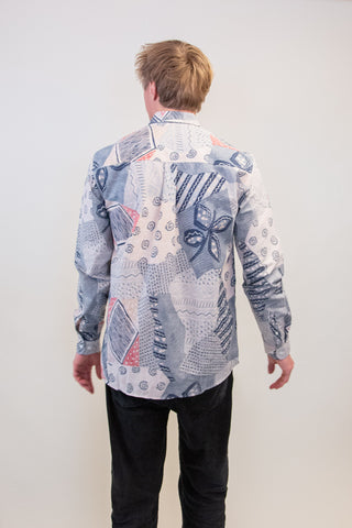 Abstract holiday upcycled shirt