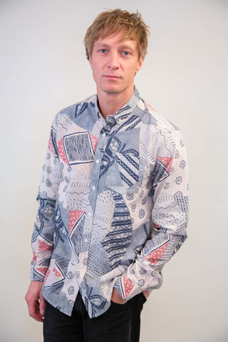 Abstract holiday upcycled shirt