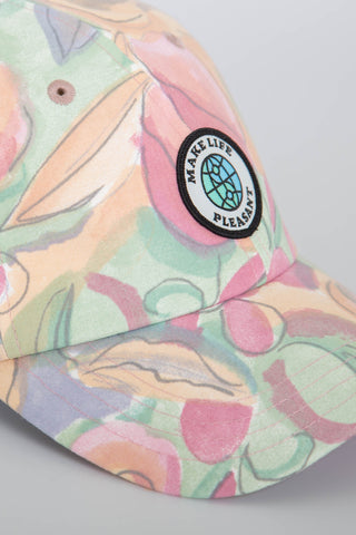 Pastel garden upcycled cap