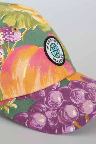 Strawberry and grapes upcycled cap