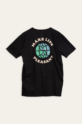 Make life Pleasant black back tee