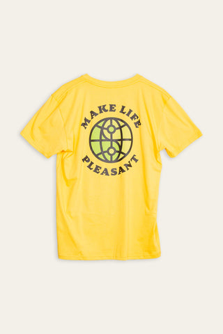 Make life Pleasant yellow tee