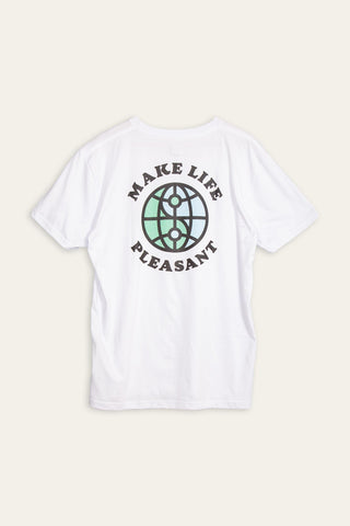 Make life Pleasant back white tee