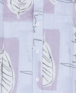 Blue leaf upcycled shirt