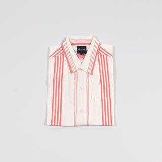 Dive in red striped upcycled shirt