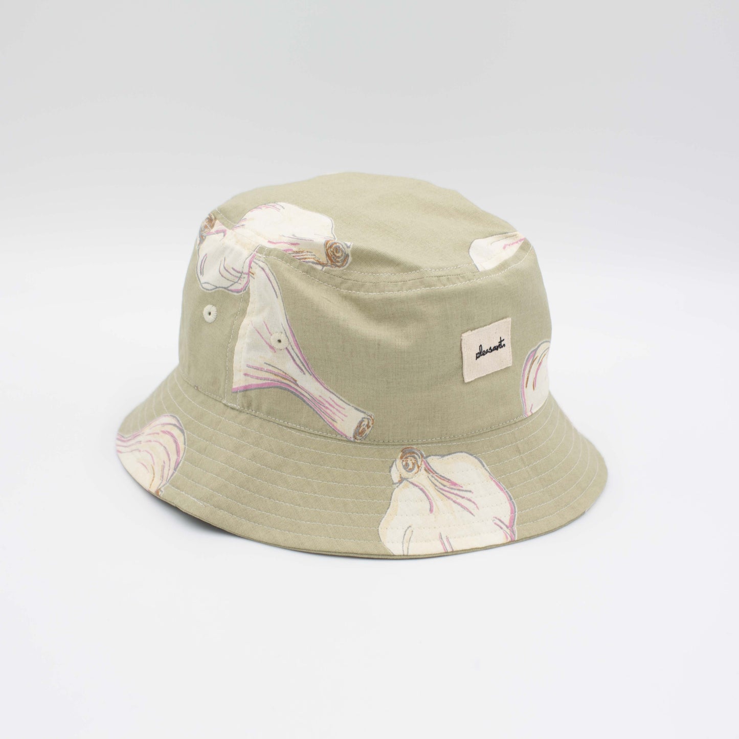 Light green garlic upcycled bucket hat