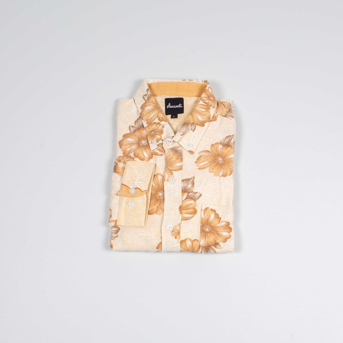 Brown flowers upcycled shirt