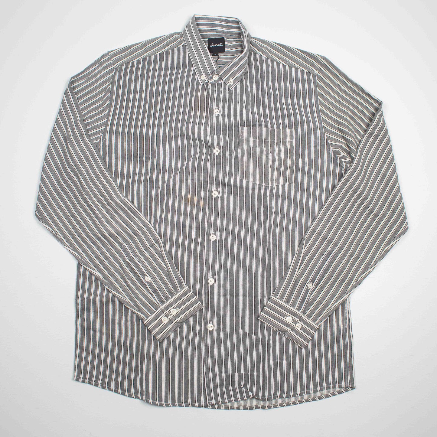 Grey Striped Upcycled Shirt