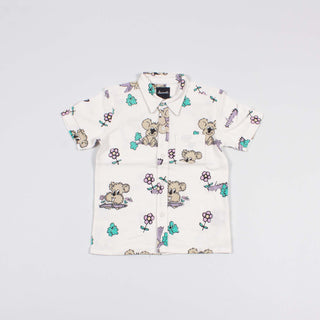 Teddy upcycled baby shirt
