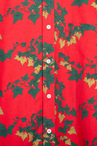 Holly leaf red upcycled long sleeve shirt