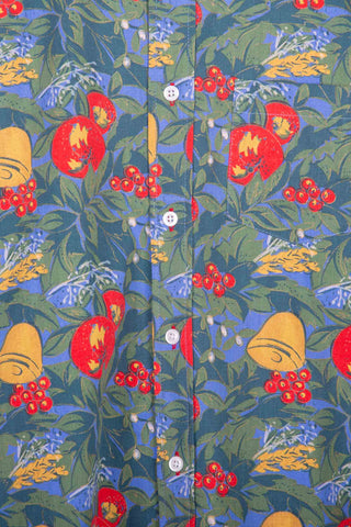 Botanical green upcycled long sleeve shirt