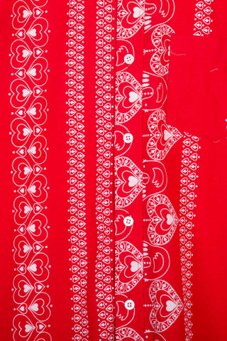 Bandana heart striped red upcycled long sleeve shirt