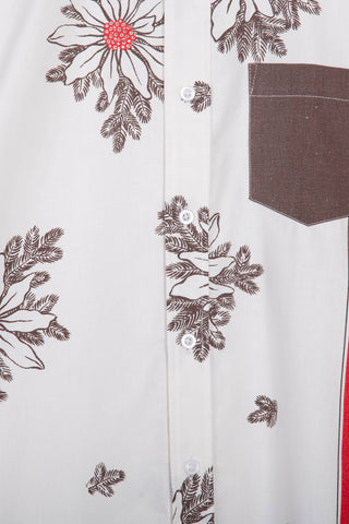 Christmas flowers upcycled long sleeve shirt