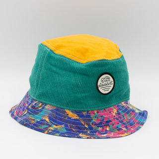 Patchwork upcycled bucket hat